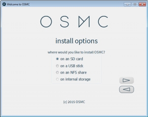 Choix type de disque OSMC