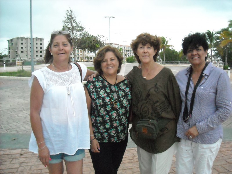 Patrícia Toscano (center right) with sister Yolanda and friends Alejandra and Aracely. Photo: Danica Jorden