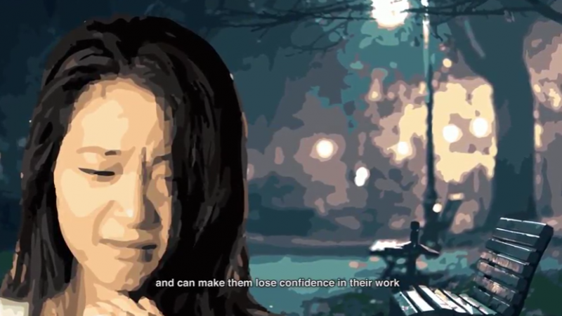 Screenshot from one of the short films depicting the impact of sexual harassment on women. Source: YouTube