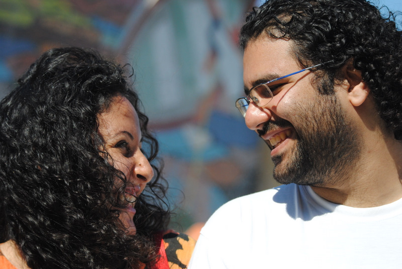 Alaa Abd El Fattah with his wife, Manal Hassan. Photo by Lilian Wagdy via Wikimedia Commons (CC BY 2.0)