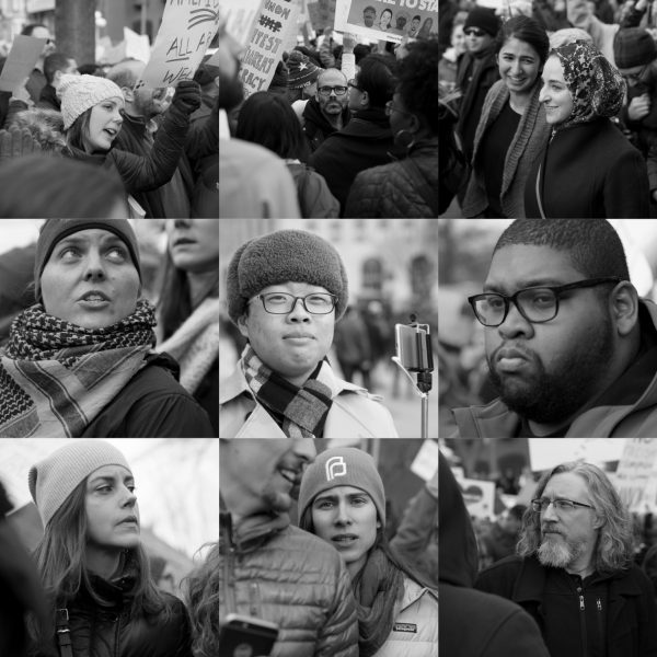  Faces of participants of the No Muslim Ban protest at Lafayette Park, in Washington D.C., January 28, 2017. Photos: Ivan Sigal