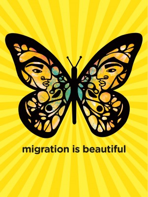 "Migration is Beautiful" by Favianna Rodríguez. 