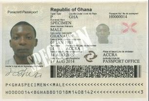 Biographical data page from the Ghanaian biometric passport. via wikipedia 