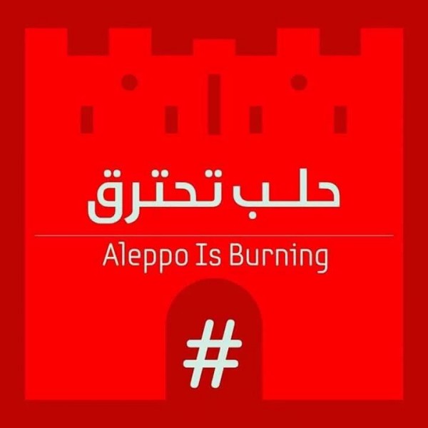 Aleppo is burning. Make your social media profile photograph red to show you care. Photo credit: @egyfree4 (Twitter) 