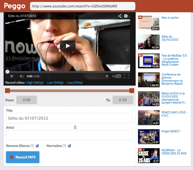 peggo2 650x573 Télécharger des MP3 à partir de Youtube