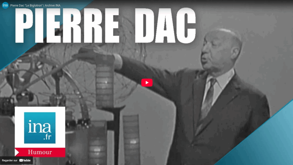 Capture d'écran de la vidéo YouTube de l'INA sur Pierre Dac