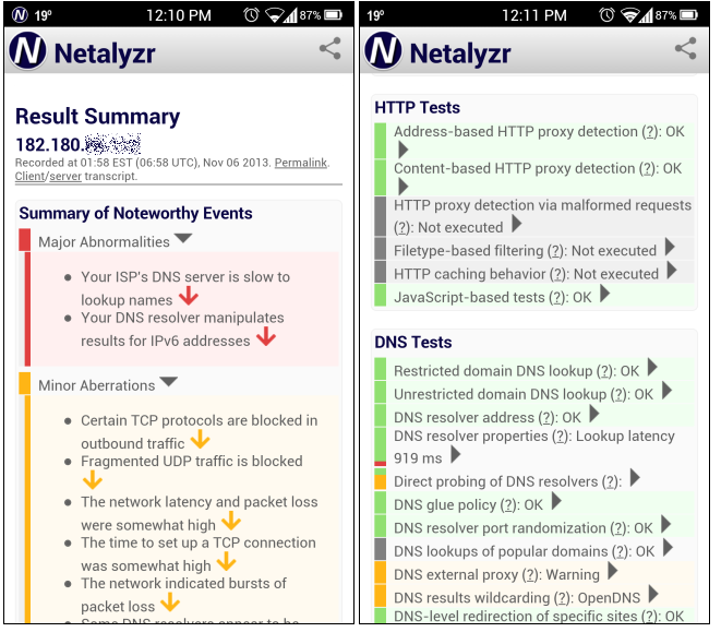 Netalyzr-android-interface