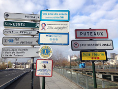ville de puteaux, panneaux indicateurs, entrée de ville